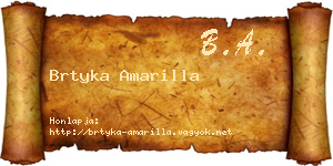 Brtyka Amarilla névjegykártya